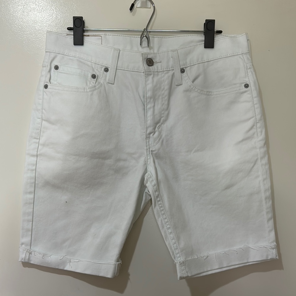 Levi's Bermuda White Jean Shorts